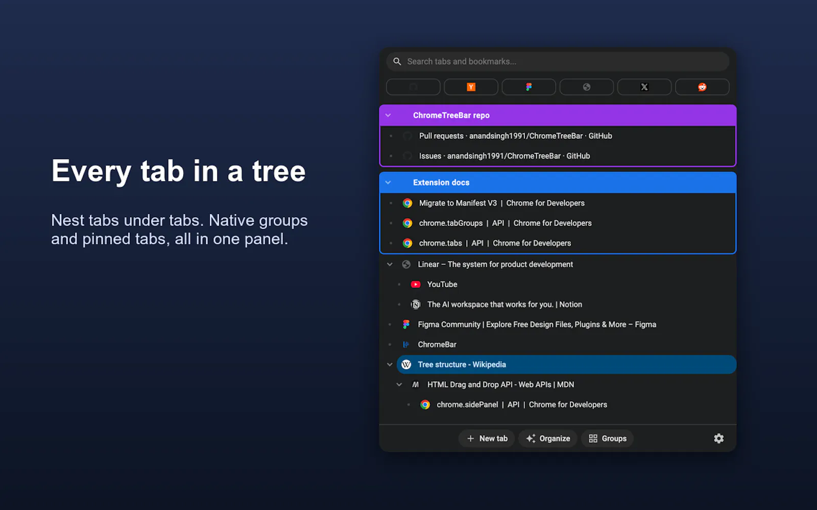 ChromeTreeBar screenshot 2
