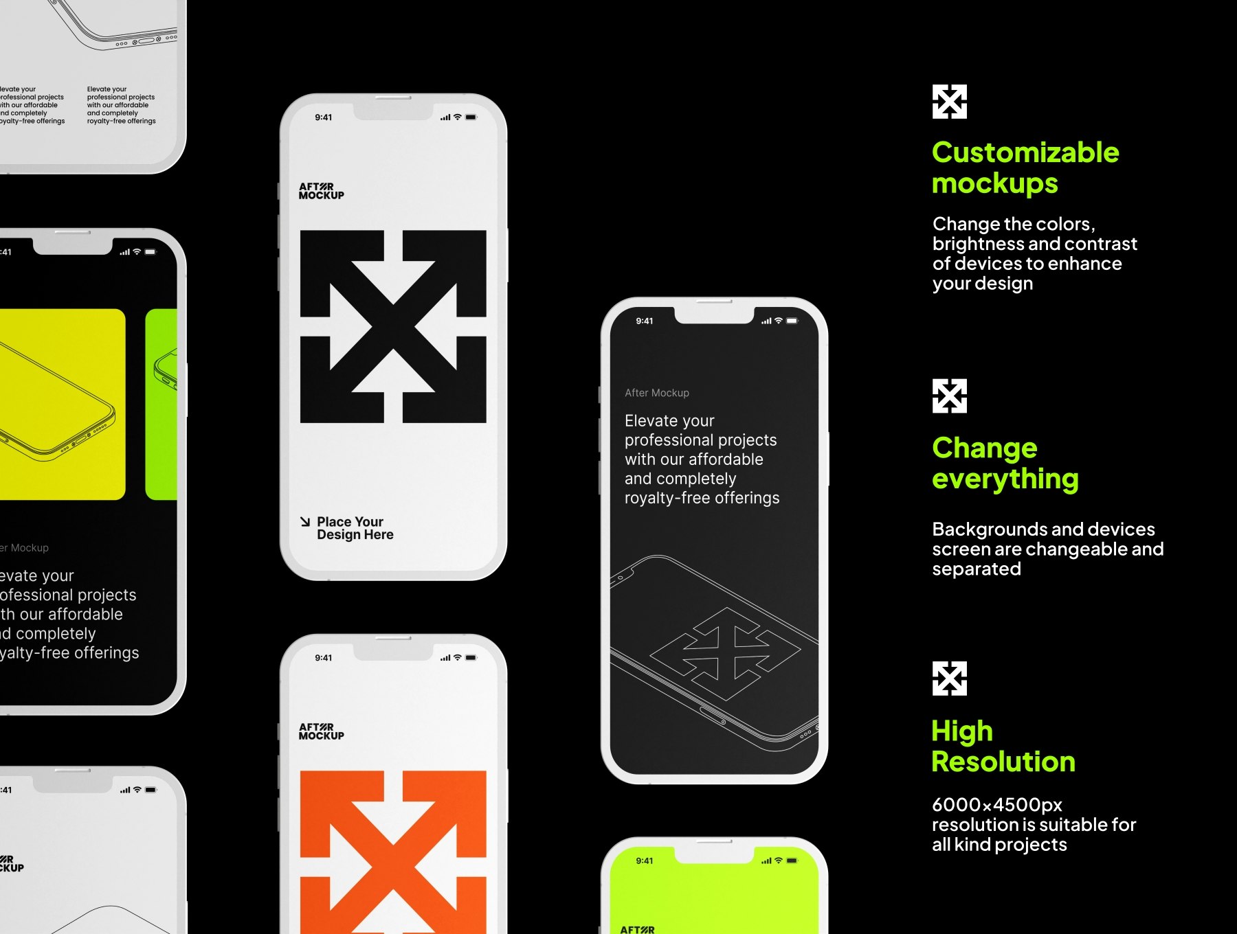 Mídia 2 de Mockups de iPhone de argila de pacote - Modelos limpos, estilizados e de alta resolução