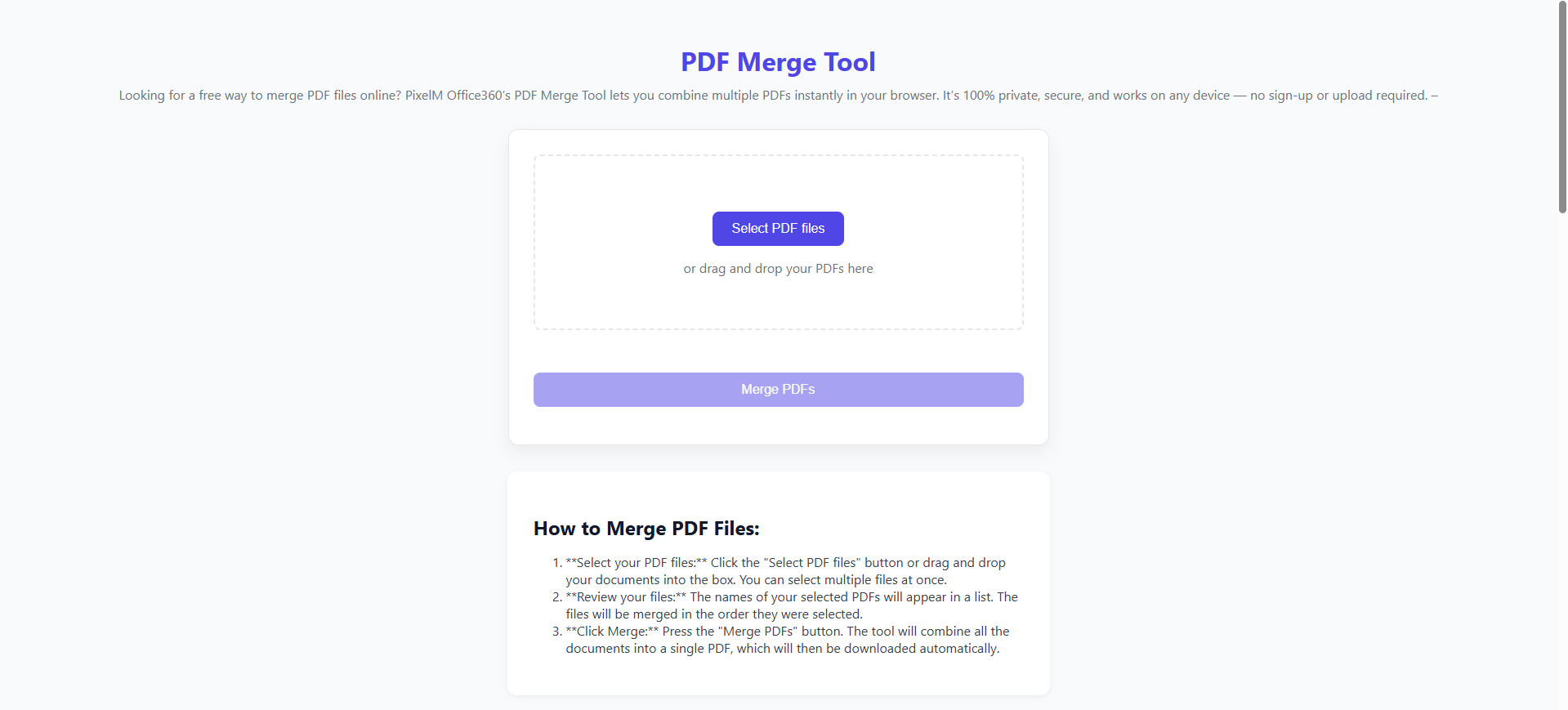Free PDF Merge Tool