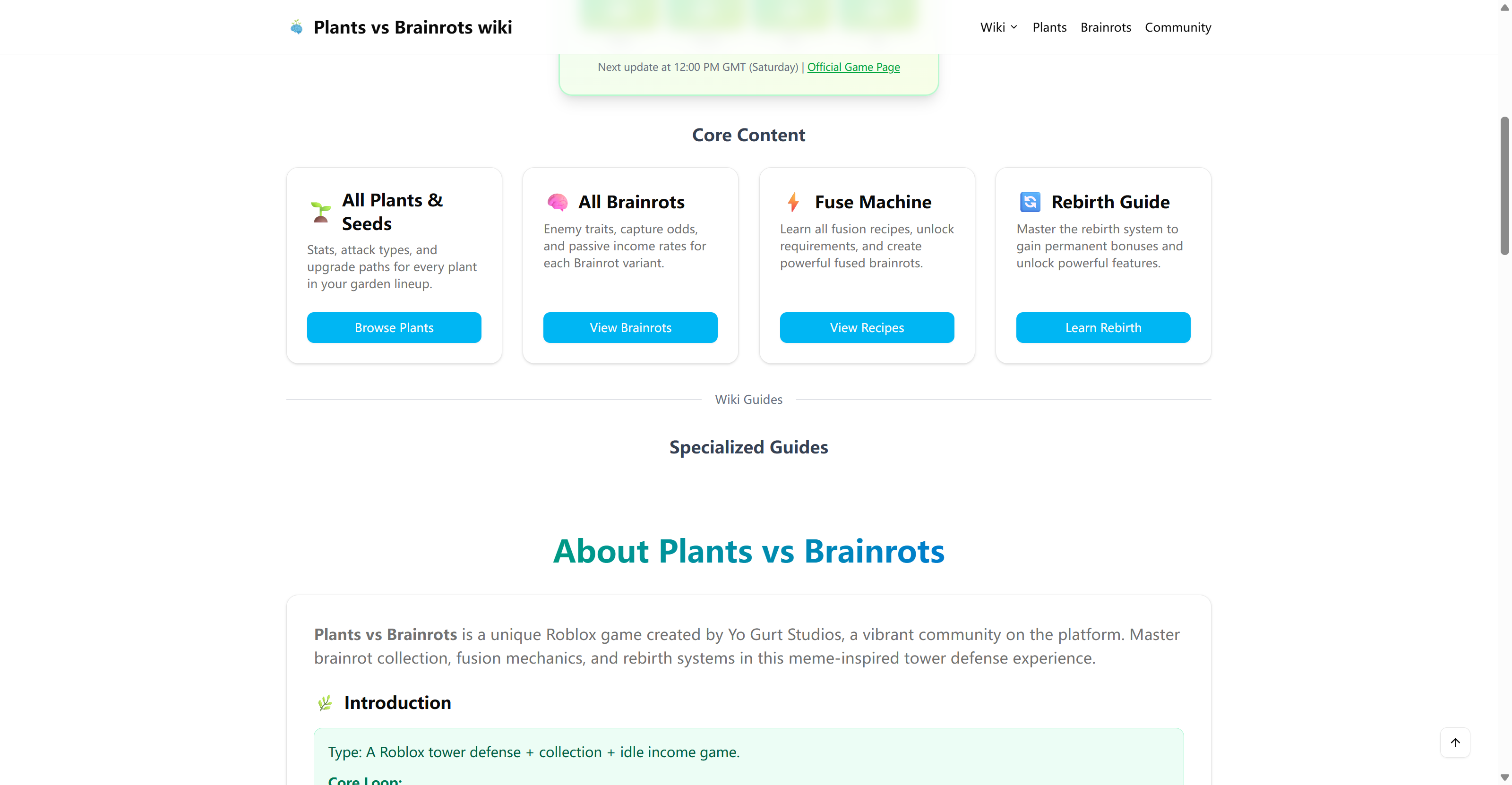 Média Plants vs Brainrots Wiki - Rebirth, fusion and codes guide 2
