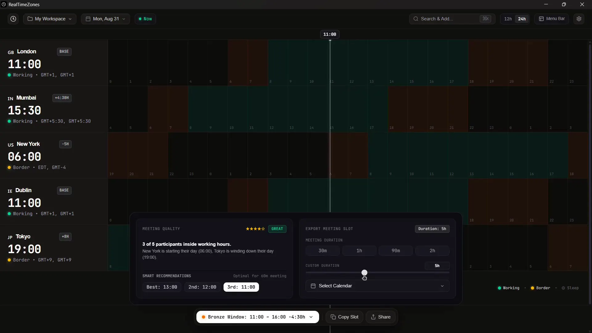 RealTimeZones screenshot