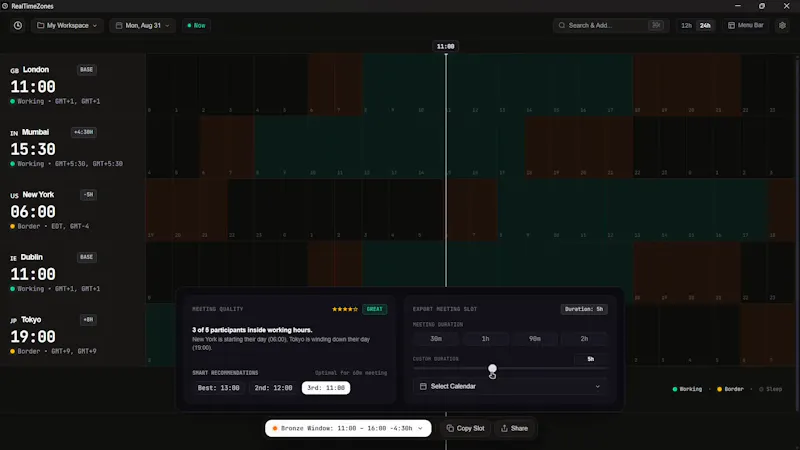 RealTimeZones screenshot 5