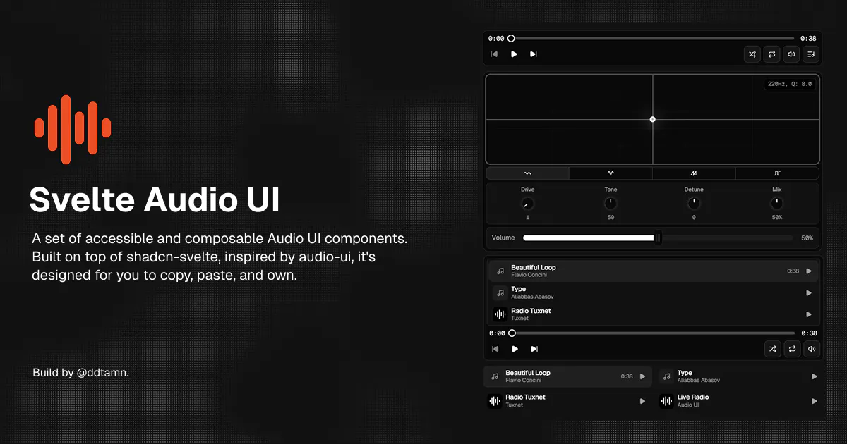 Svelte Audio UI のプロダクトバナー