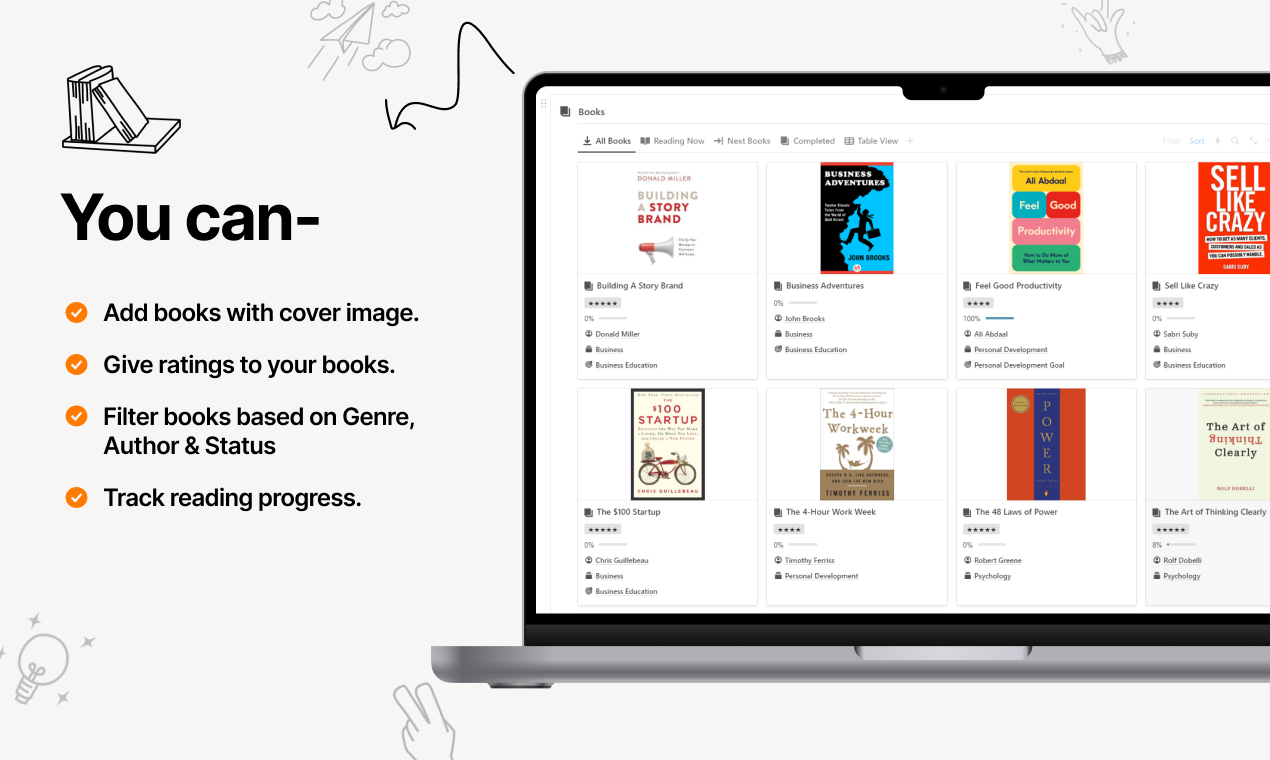 وسائط متتبع كتاب الفكرة النهائية - حدد أهداف القراءة ، وتدوين الملاحظات وتتبع تقدمك 3