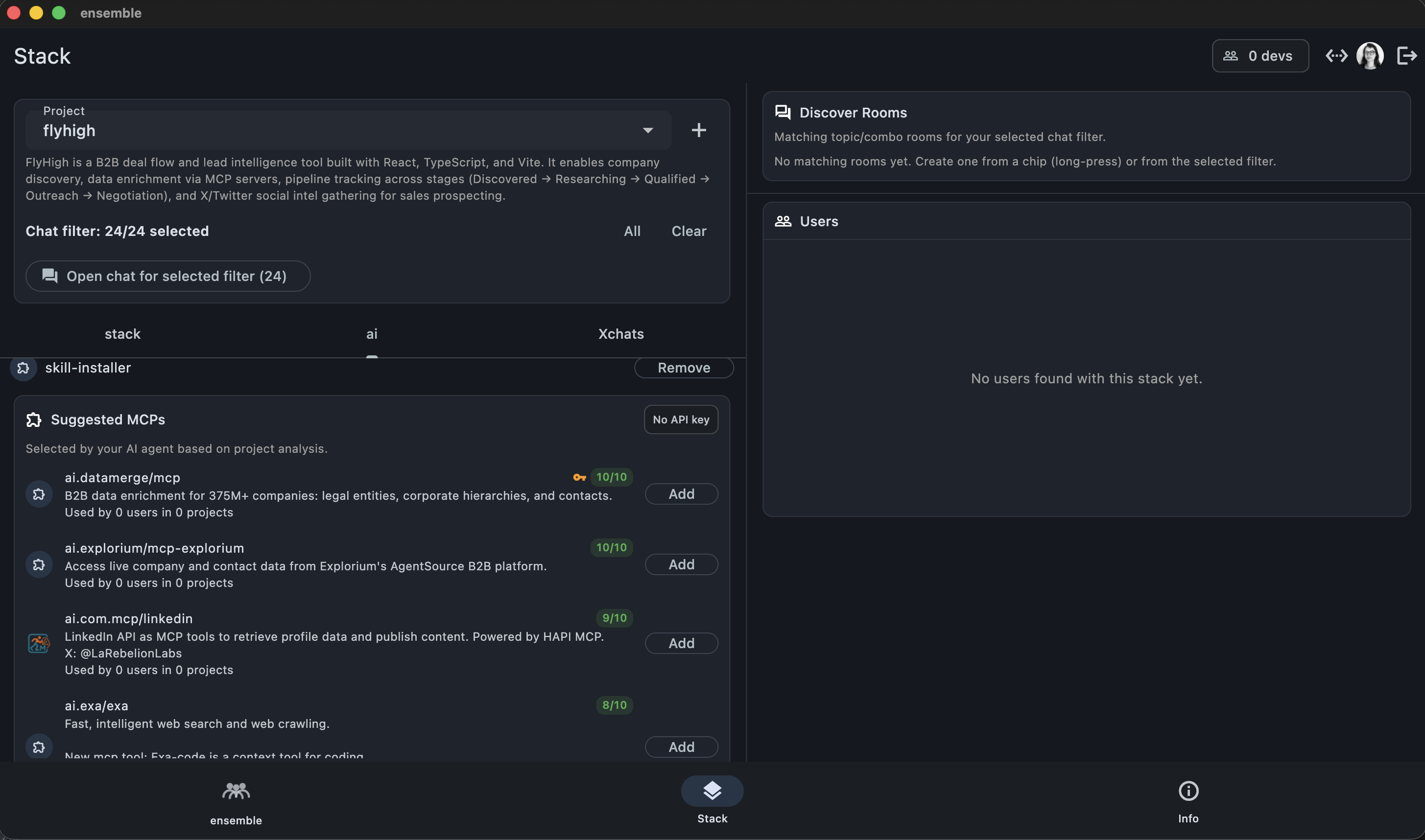 Ensemble - Main product screenshot demonstrating key features and user interface