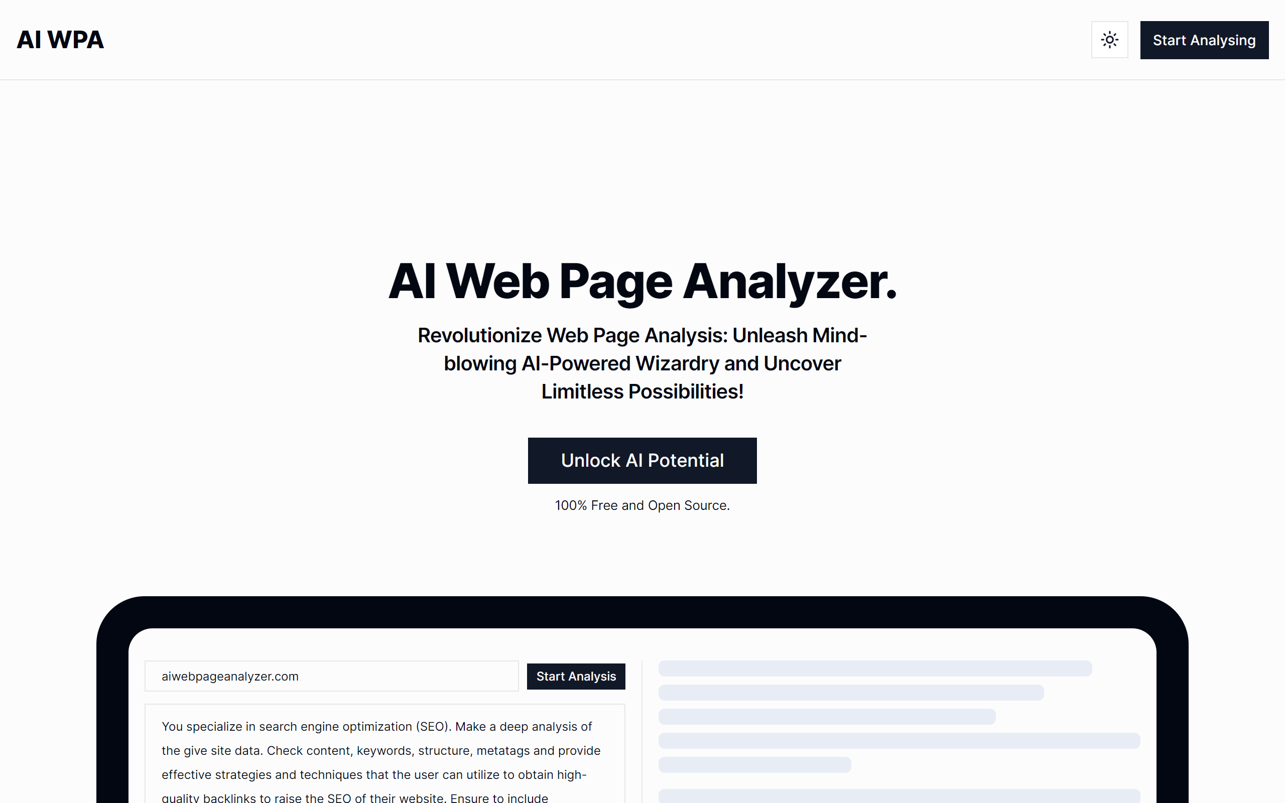 AI Web Page Analyzer (AI WPA) media 1