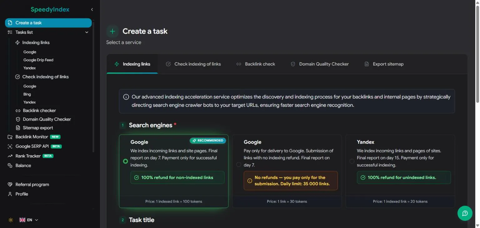 SpeedyIndex - Google indexing service gallery image