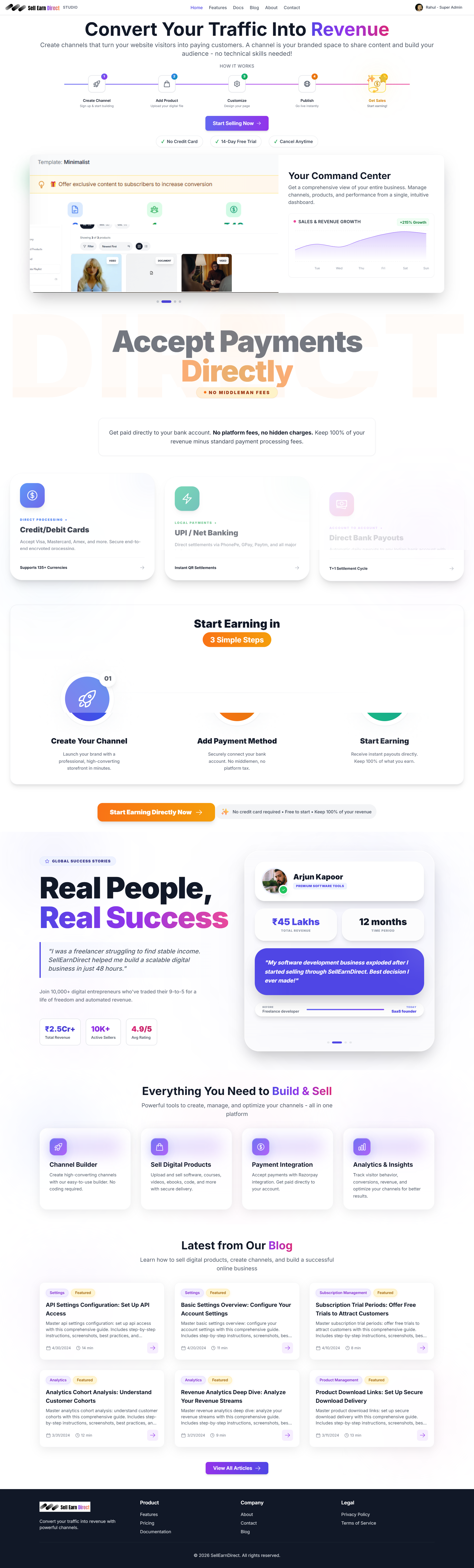 SellEarnDirect - Main product screenshot demonstrating key features and user interface