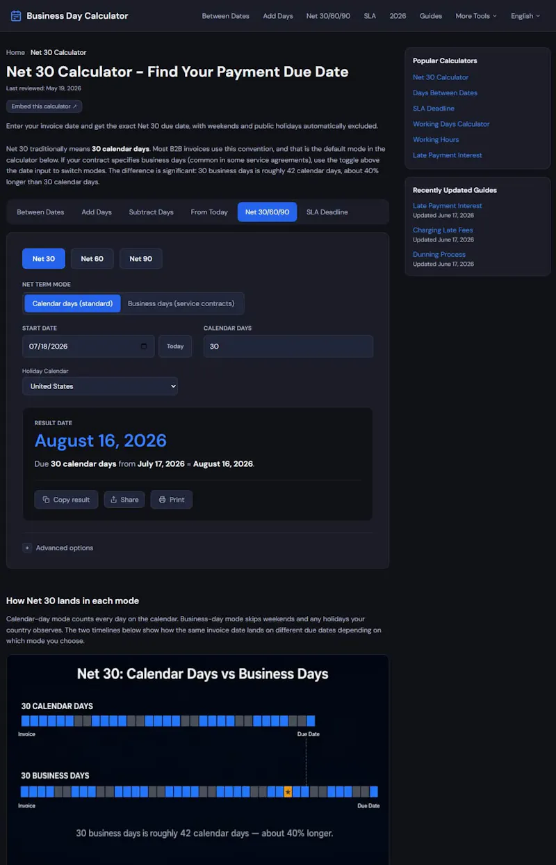 Business Day Calculator screenshot 2