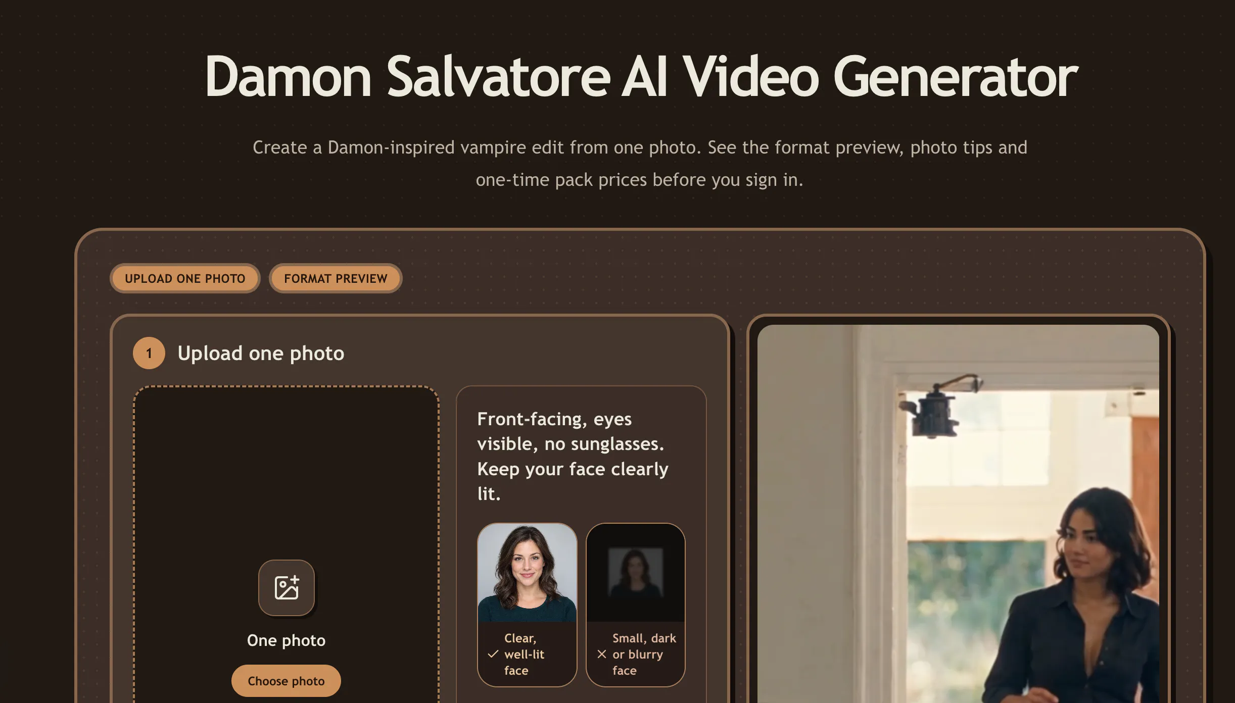 Damon Salvatore AI Video Generator gallery image