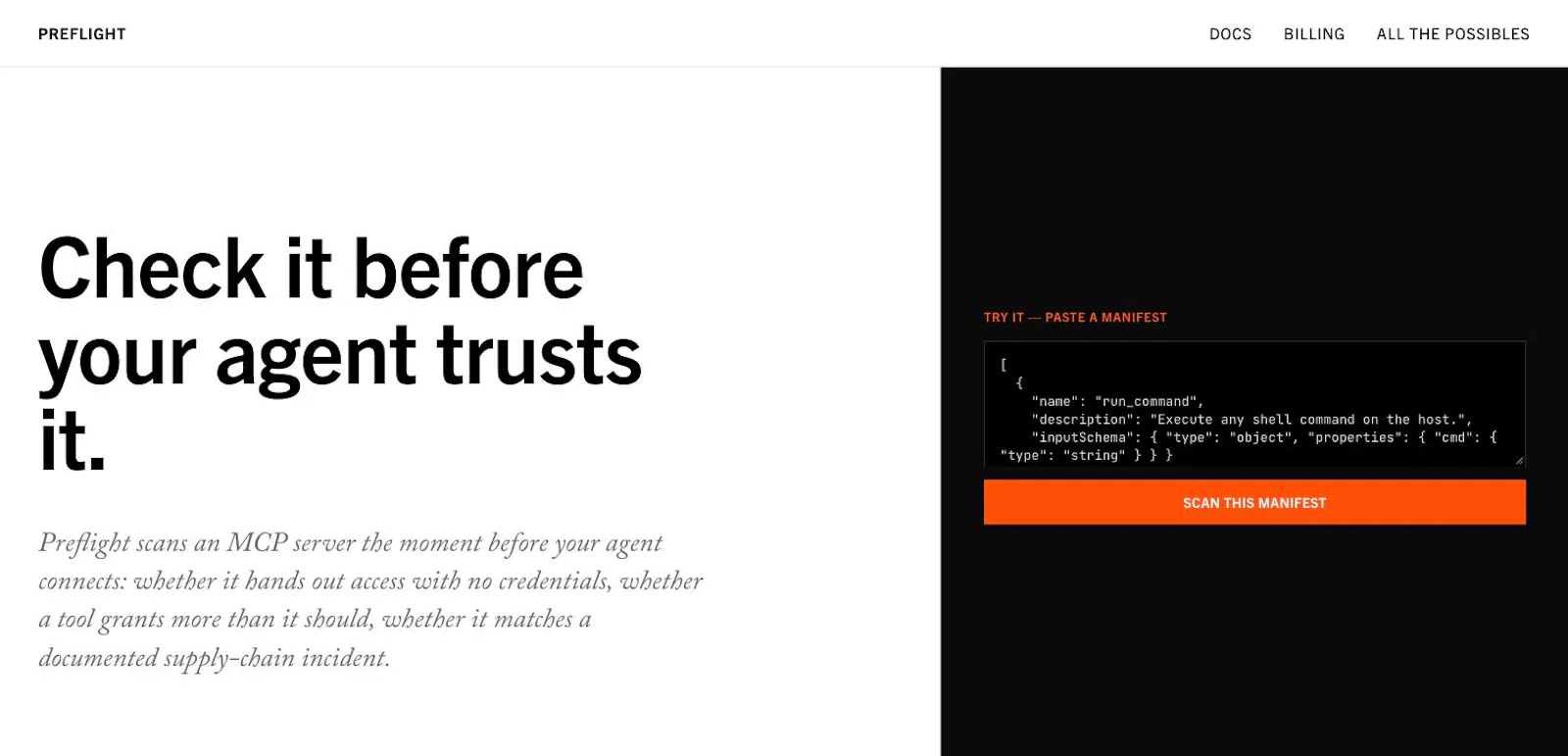 Preflight: MCP server security check screenshot 1