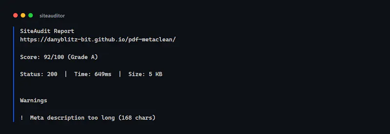SiteAuditor screenshot 1