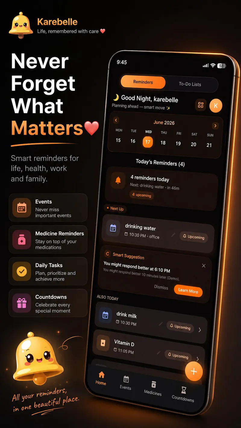 KareBelle- Reminders & Planner screenshot 6