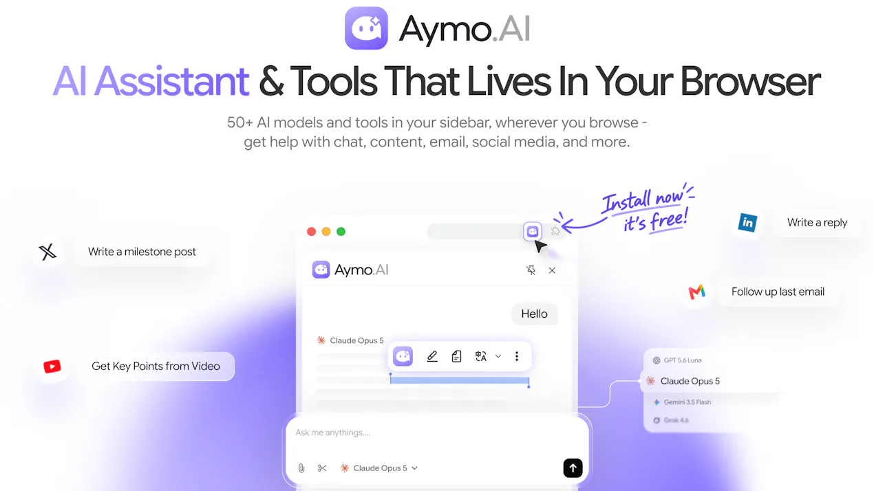 Aymo AI for Chrome product