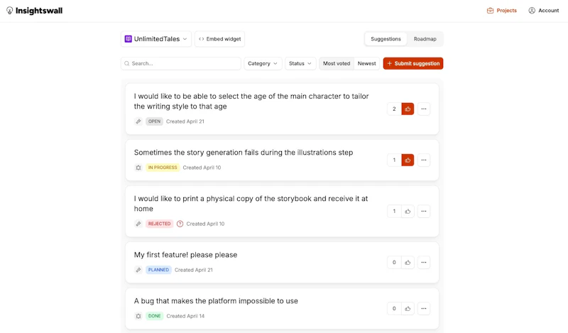 Insightswall screenshot 2