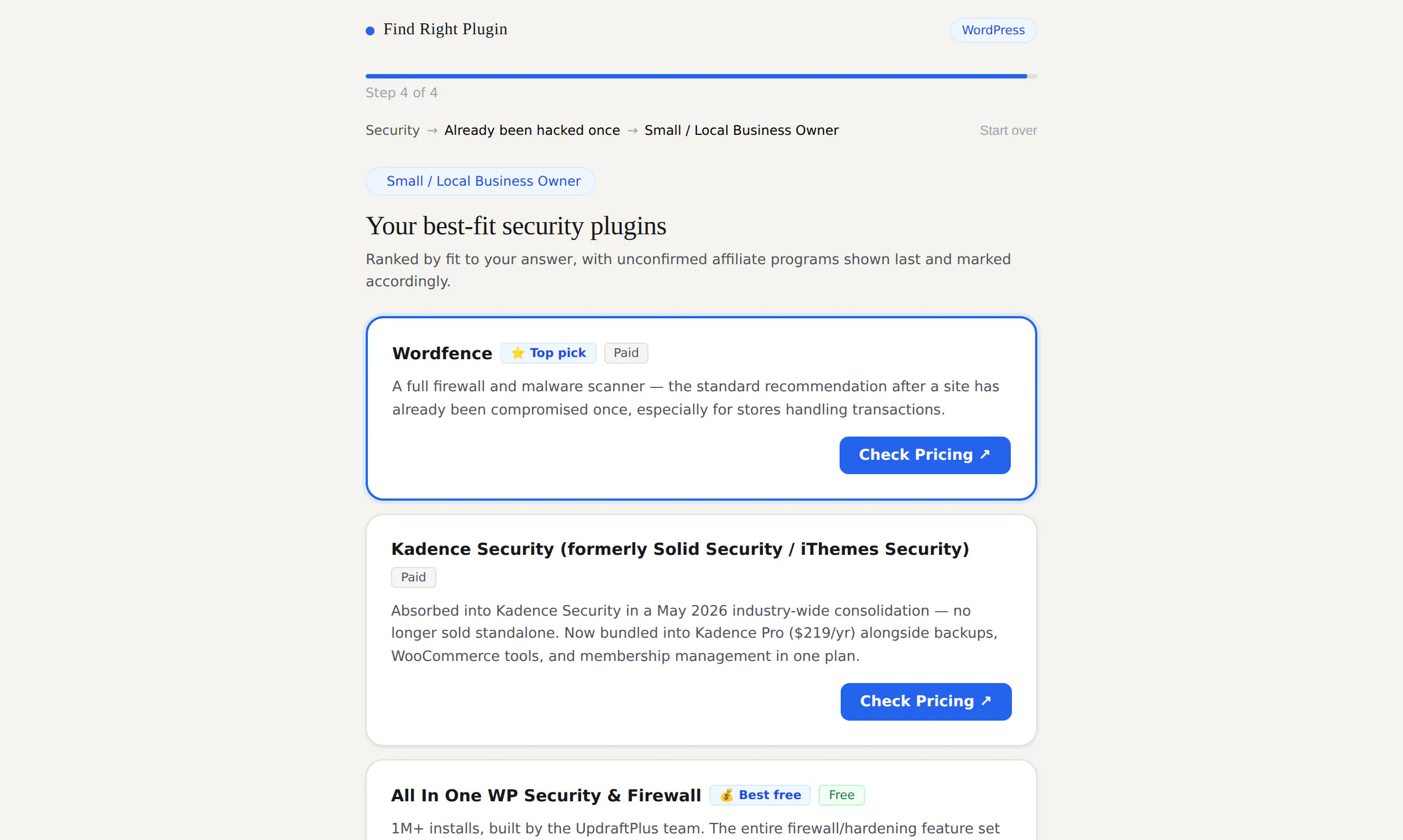 Find Right Plugin gallery image