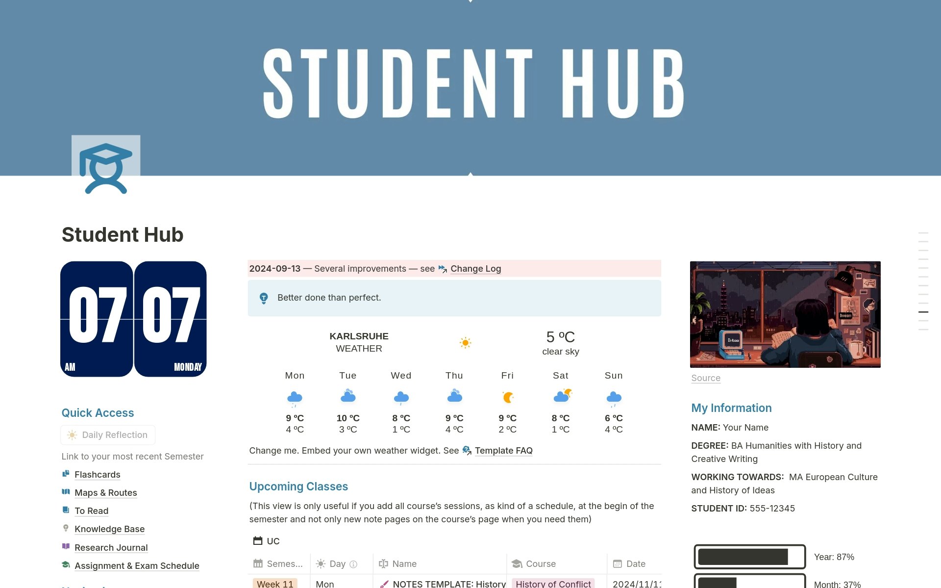 Student's dashboard ... logo