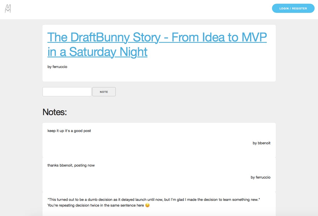 DraftBunny - Social Proofreading for your Personal Blog media 1