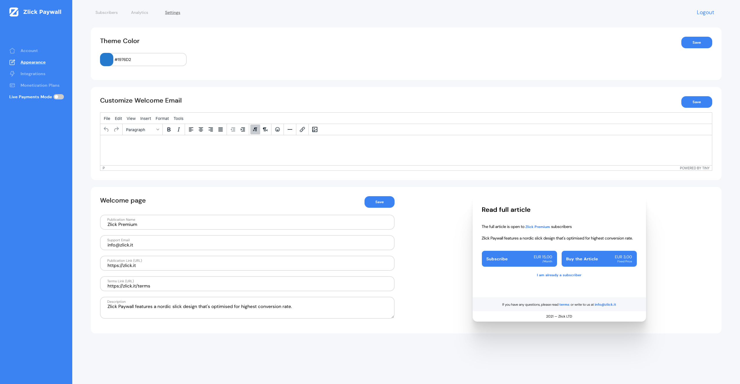 Zlick Paywall for Blogs gallery image