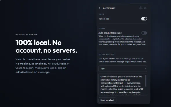 Continuum: Capture & Resume AI Chats gallery image