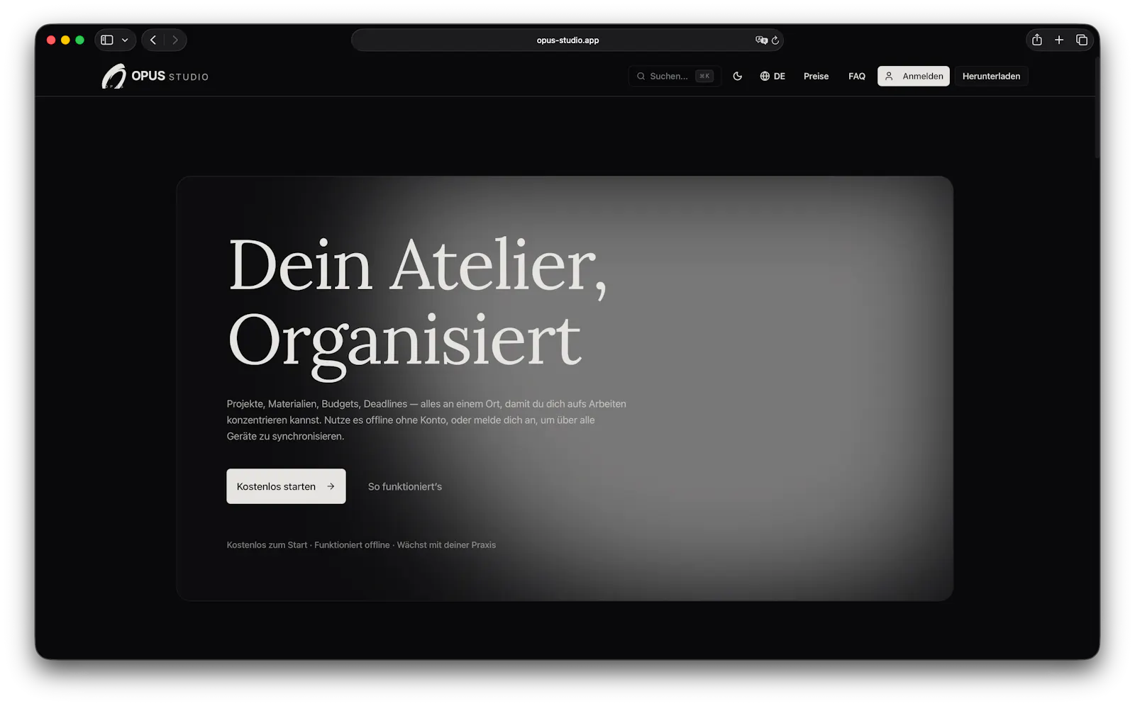 OPUS Studio management for artists screenshot 1