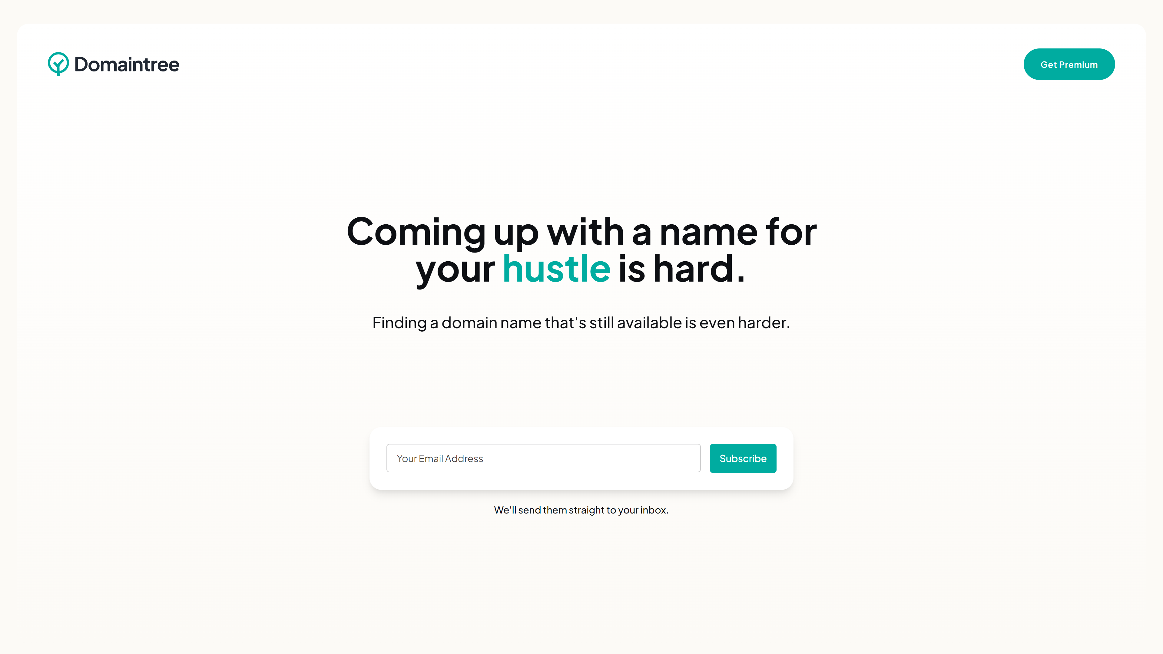 startuptile Domaintree-Unregistered brandable domain names straight to your inbox