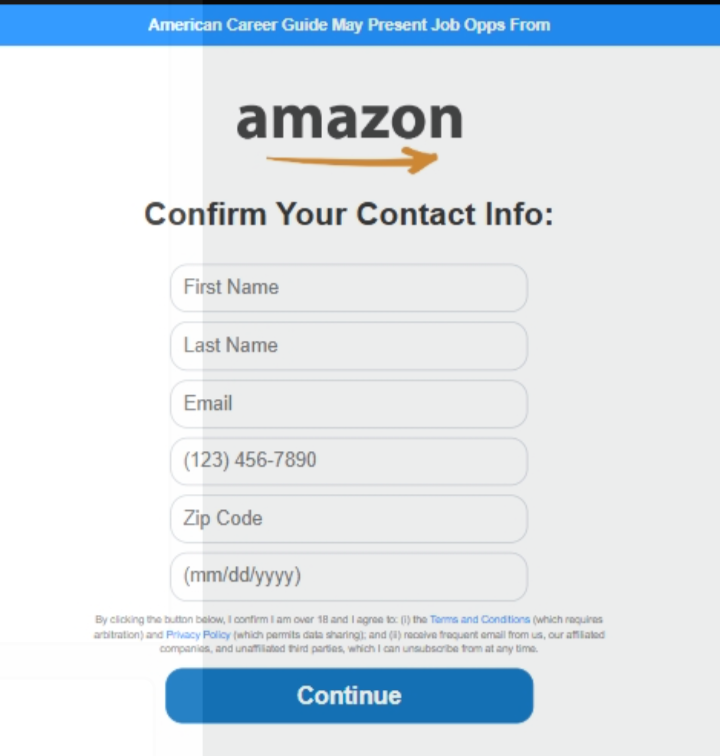 Amazon job  - Main product screenshot demonstrating key features and user interface