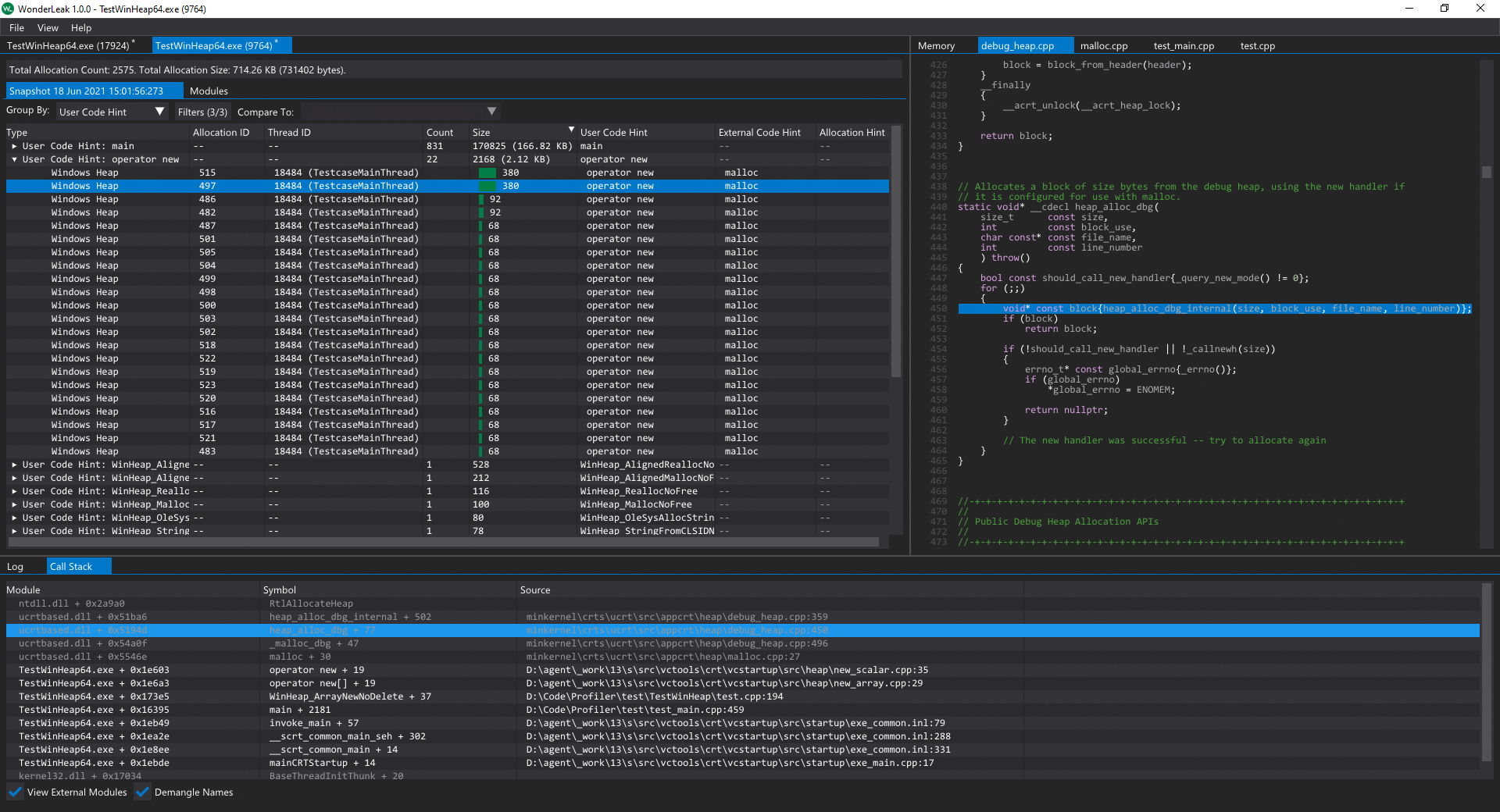 WonderLeak: High performance Windows allocation profiler | Product Hunt