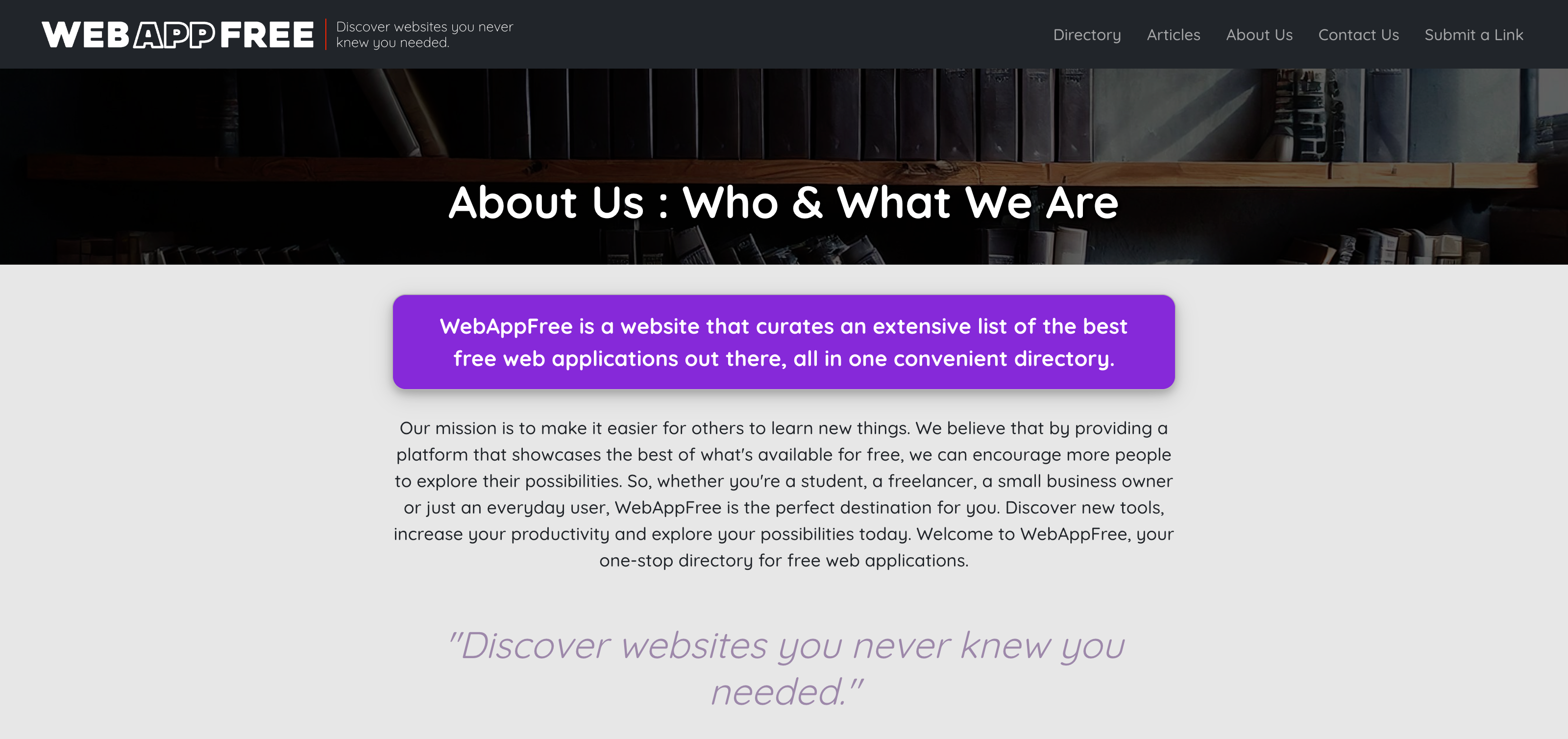 WebAppFree - 당신이 필요로하는 것을 결코 알지 못한 웹 사이트를 발견하십시오. 미디어 4