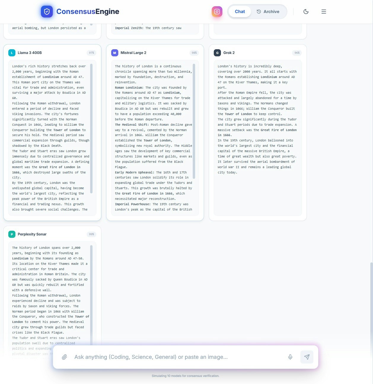 Consensus Engine - Screenshot 5 showing product features and functionality