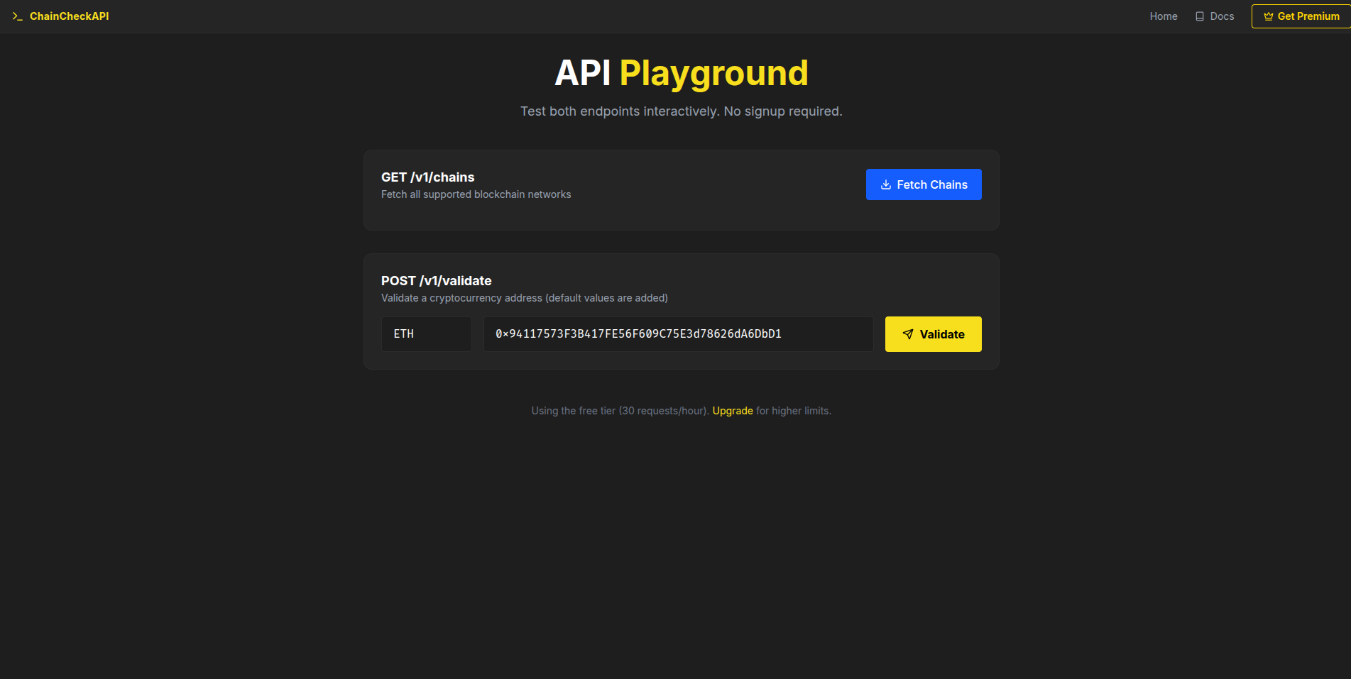 ChainCheck API - Screenshot 2 showing product features and functionality