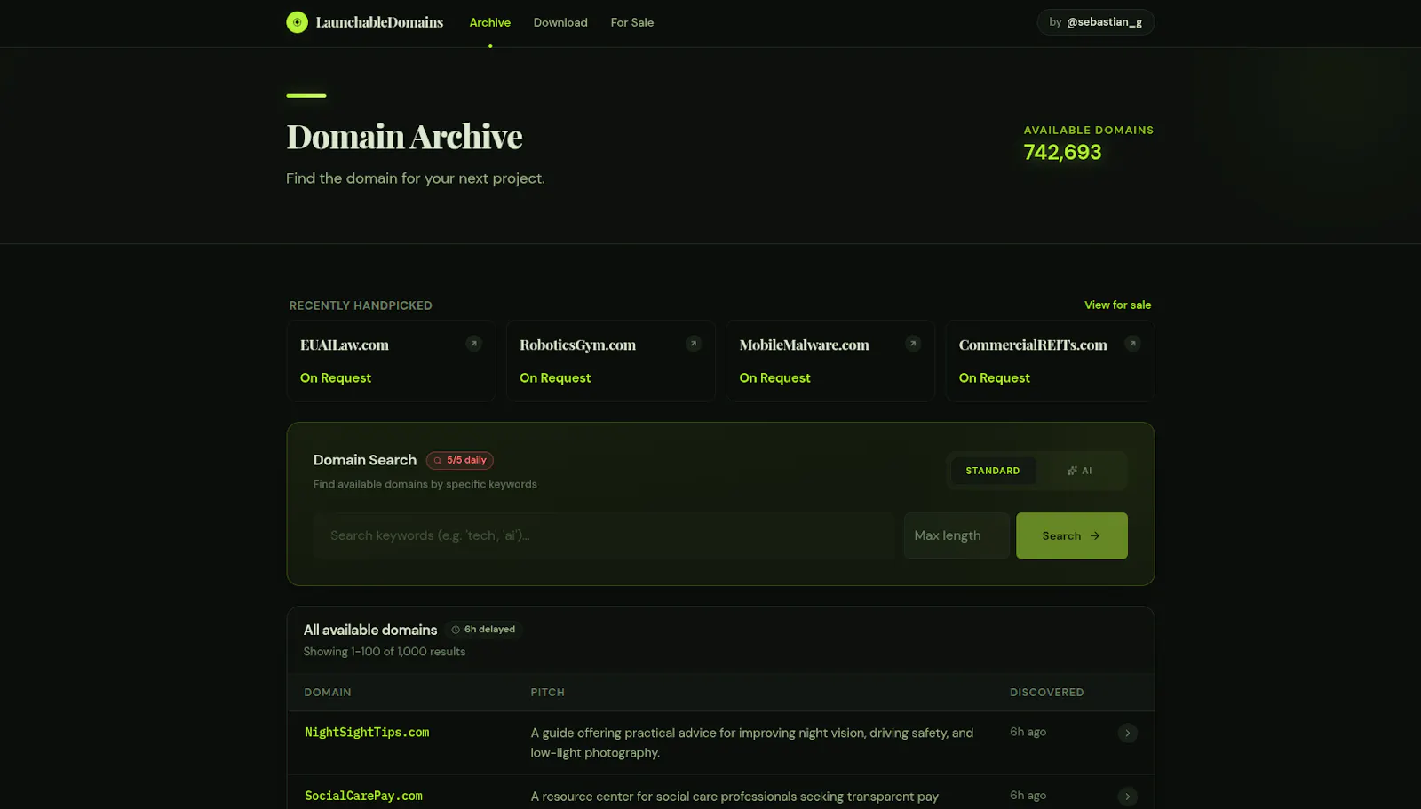 LaunchableDomains screenshot 2