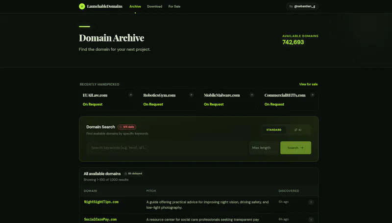 LaunchableDomains screenshot 2