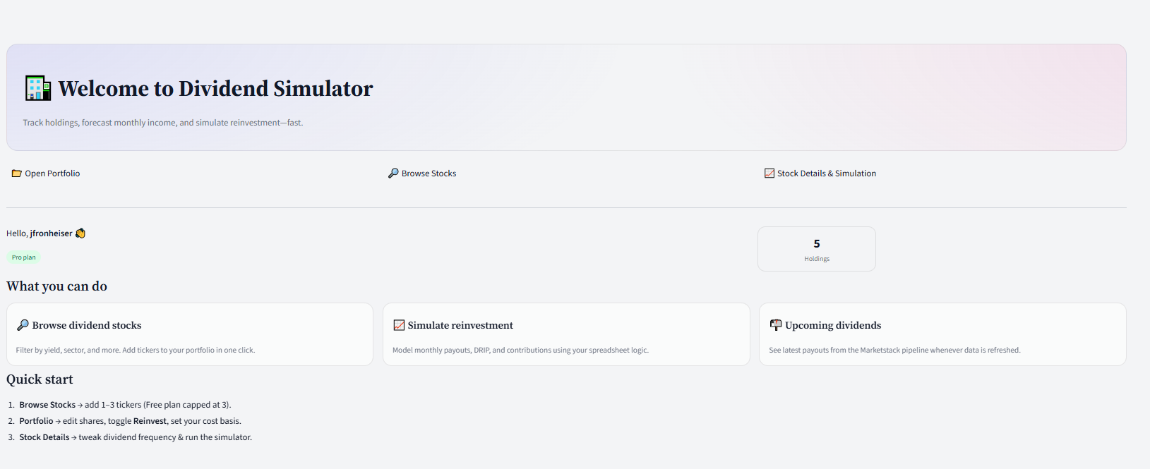 Dividend Simulator gallery image