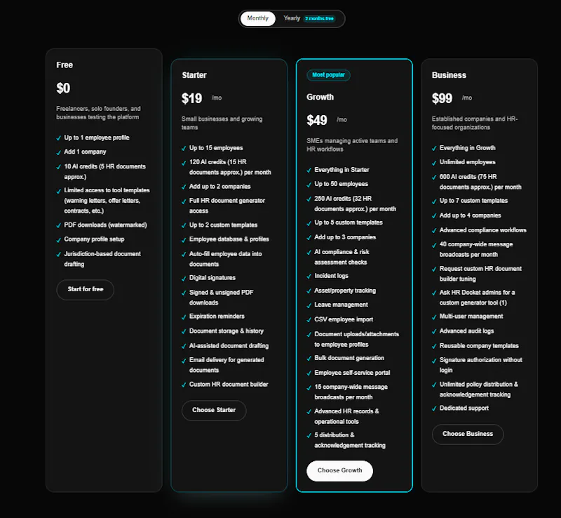 HRDocket screenshot 2
