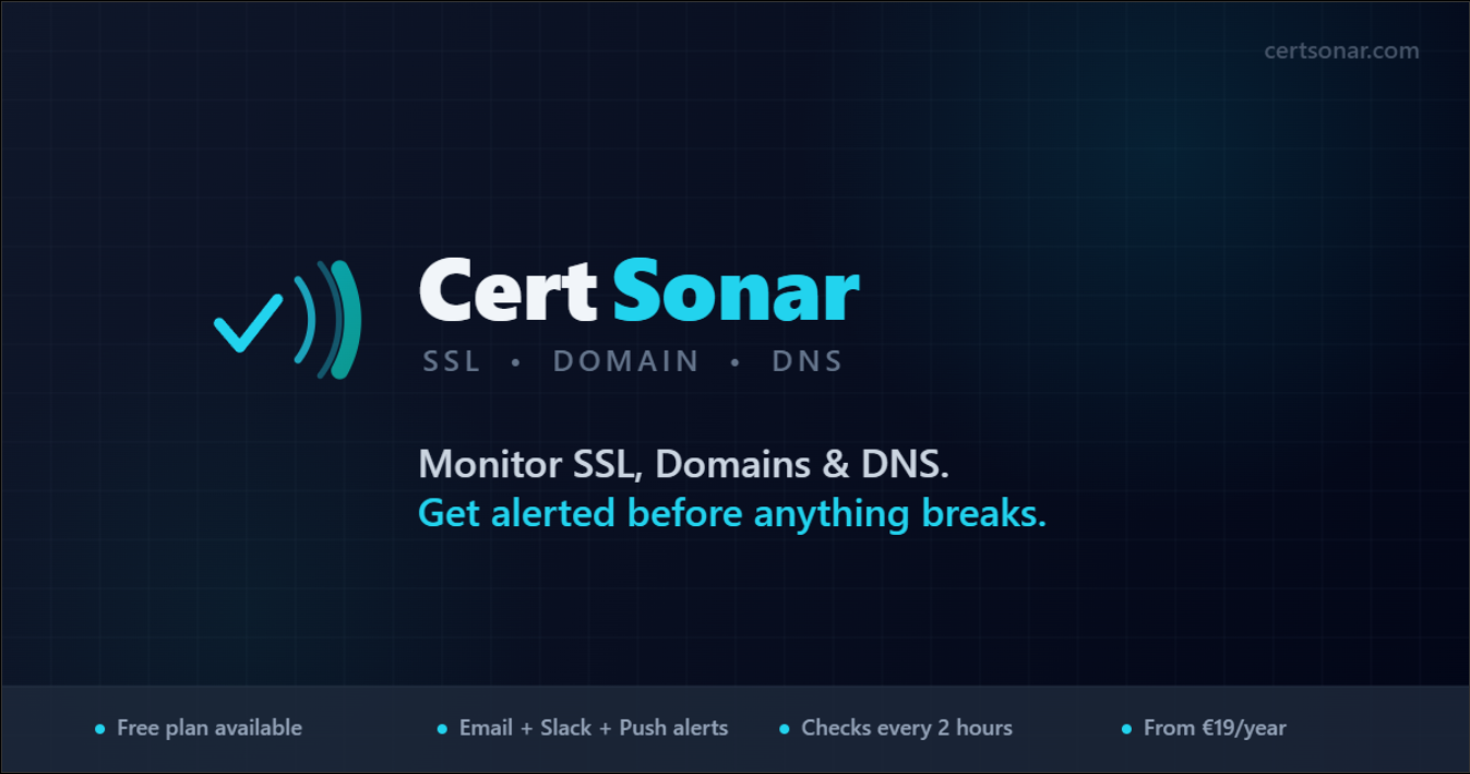 CertSonar - Main product screenshot demonstrating key features and user interface