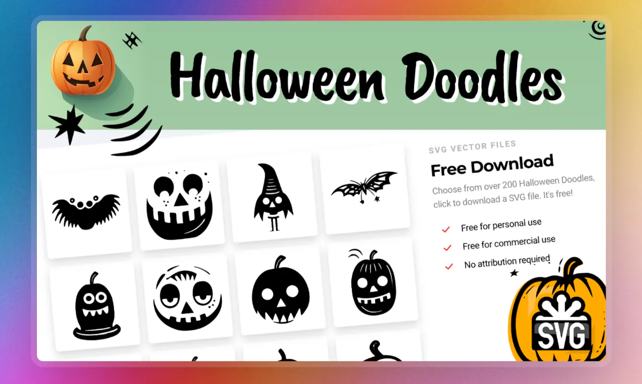 200+ Free Halloween SVG Doodles gallery image