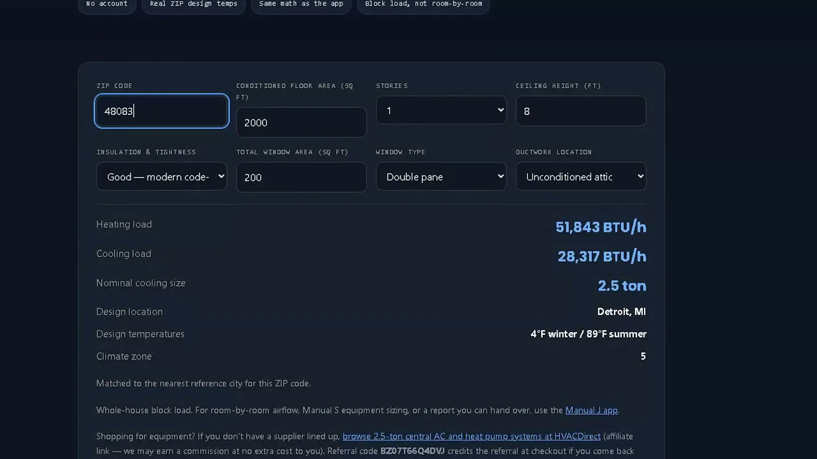 HVAC Load Calculator screenshot 1 (video preview)