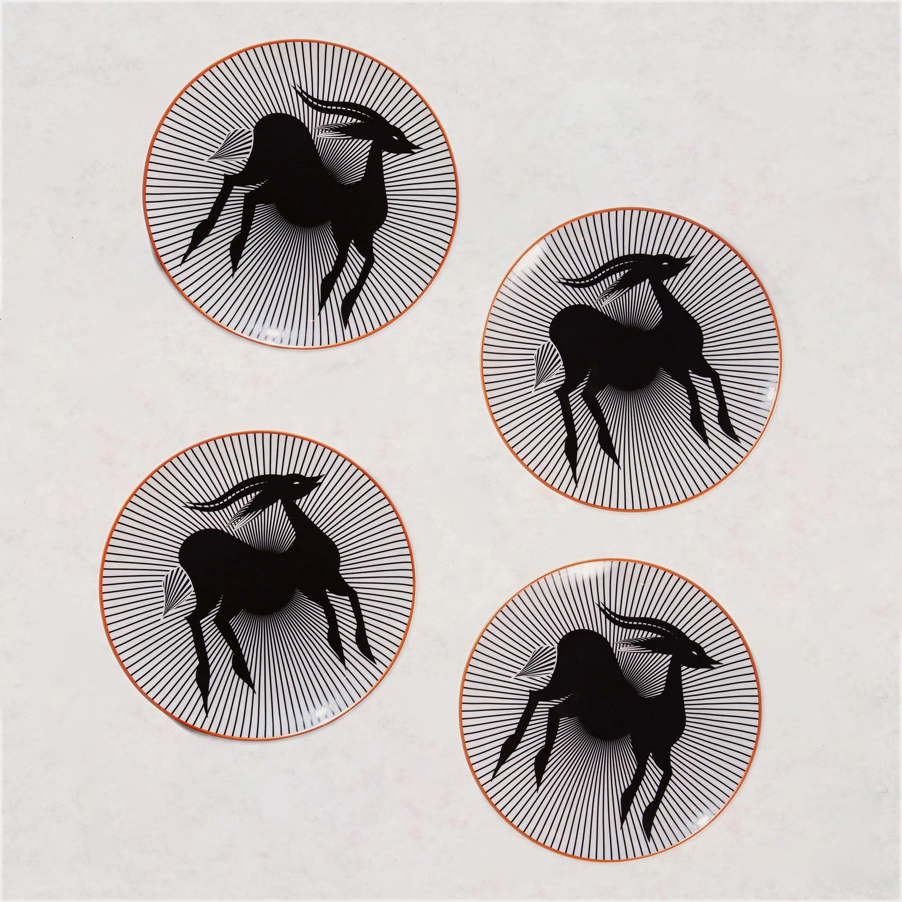 GAZELLE LIMOGES MODERN SALAD PLATE SET