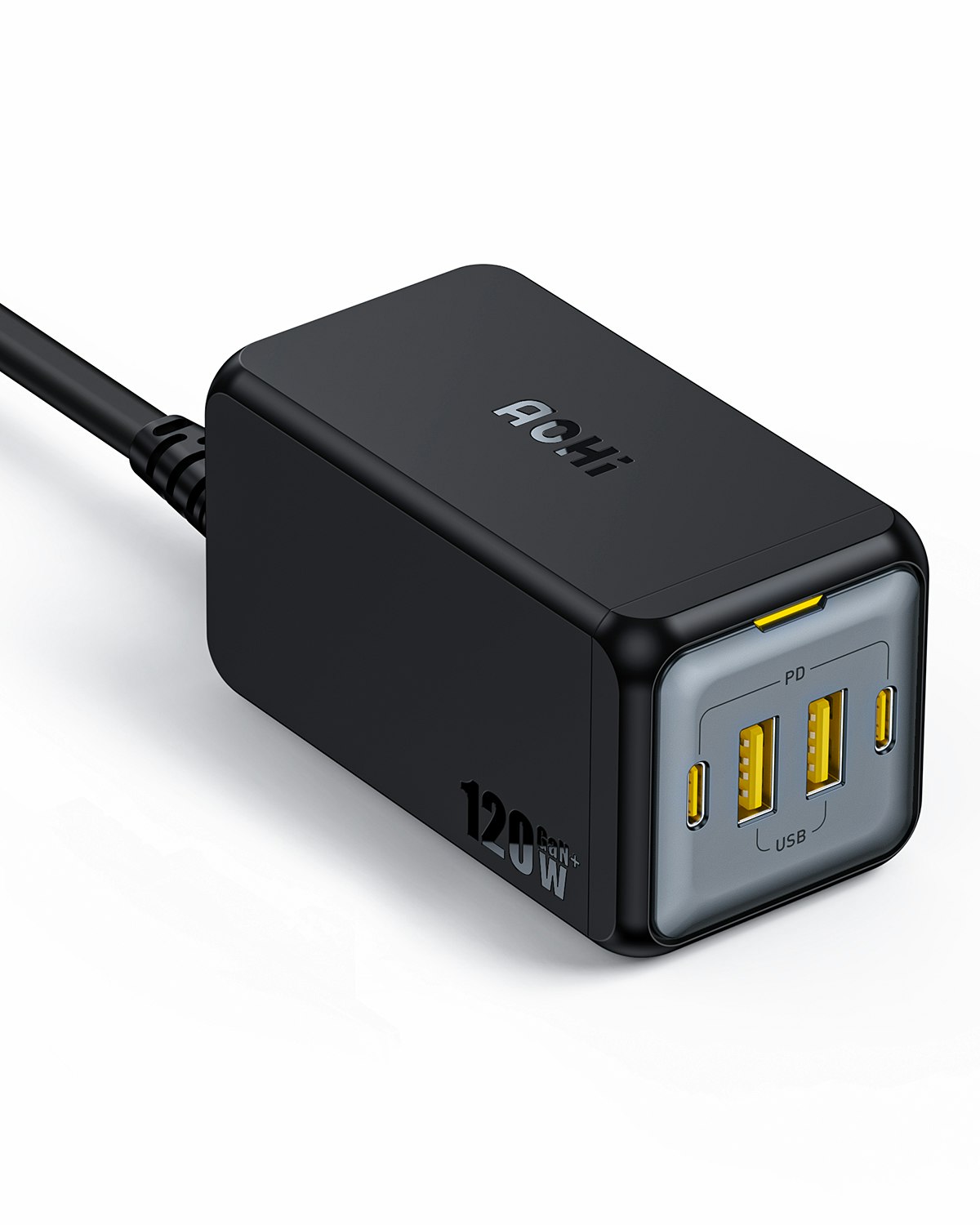 AOHI 120W Desktop Charger 4 Двойной порт - Он поддерживает устройства быстрого заряда 4 одновременно. медиа 1