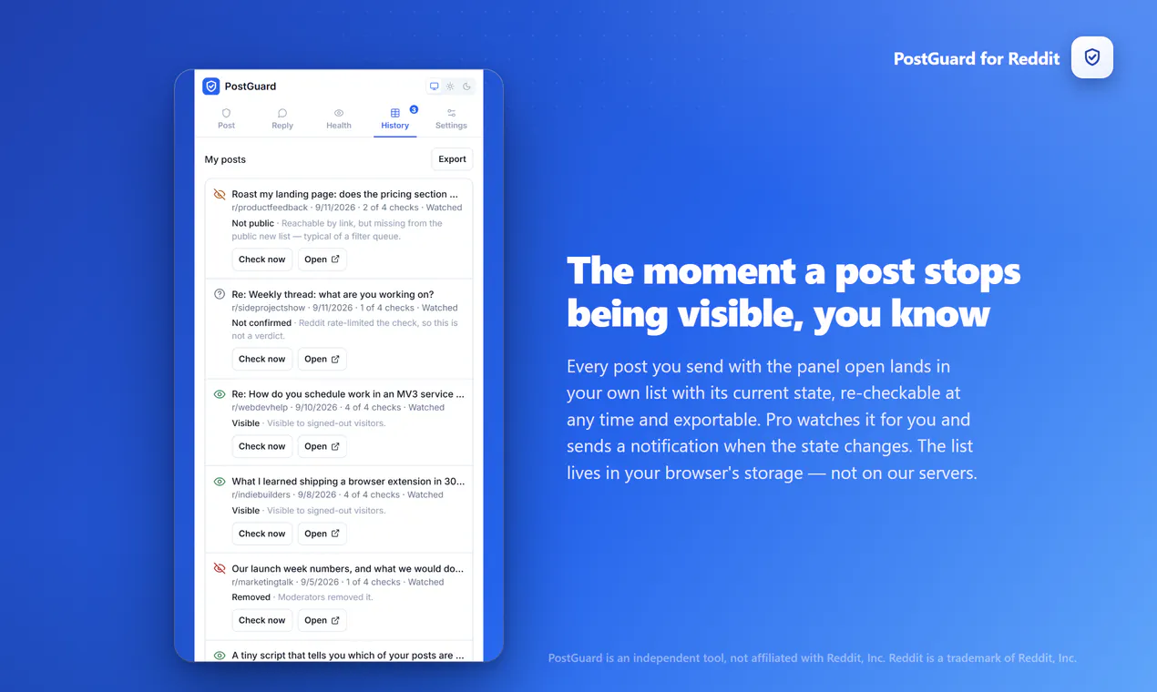PostGuard for Reddit gallery image