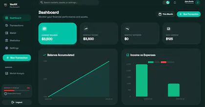 VaultX - Crypto & Fiat Finance Analytics gallery image