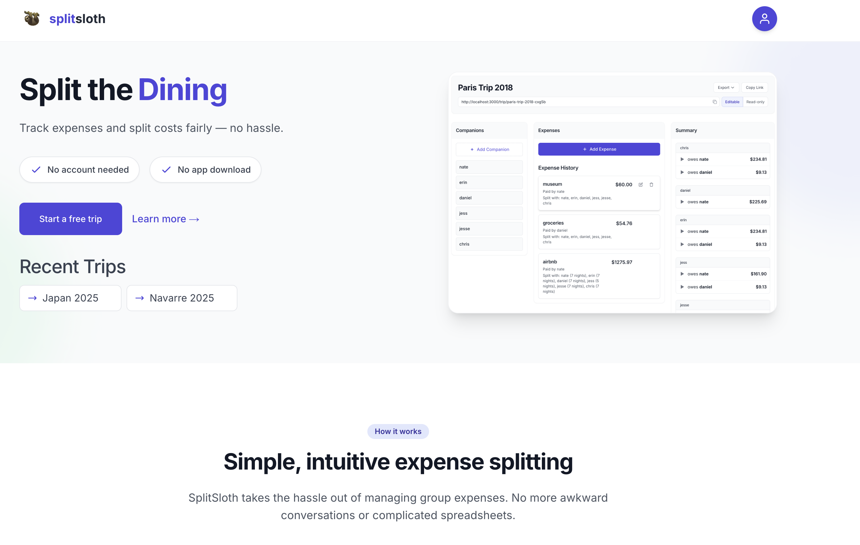 Split Sloth - Effortlessly split expenses with friends media 1