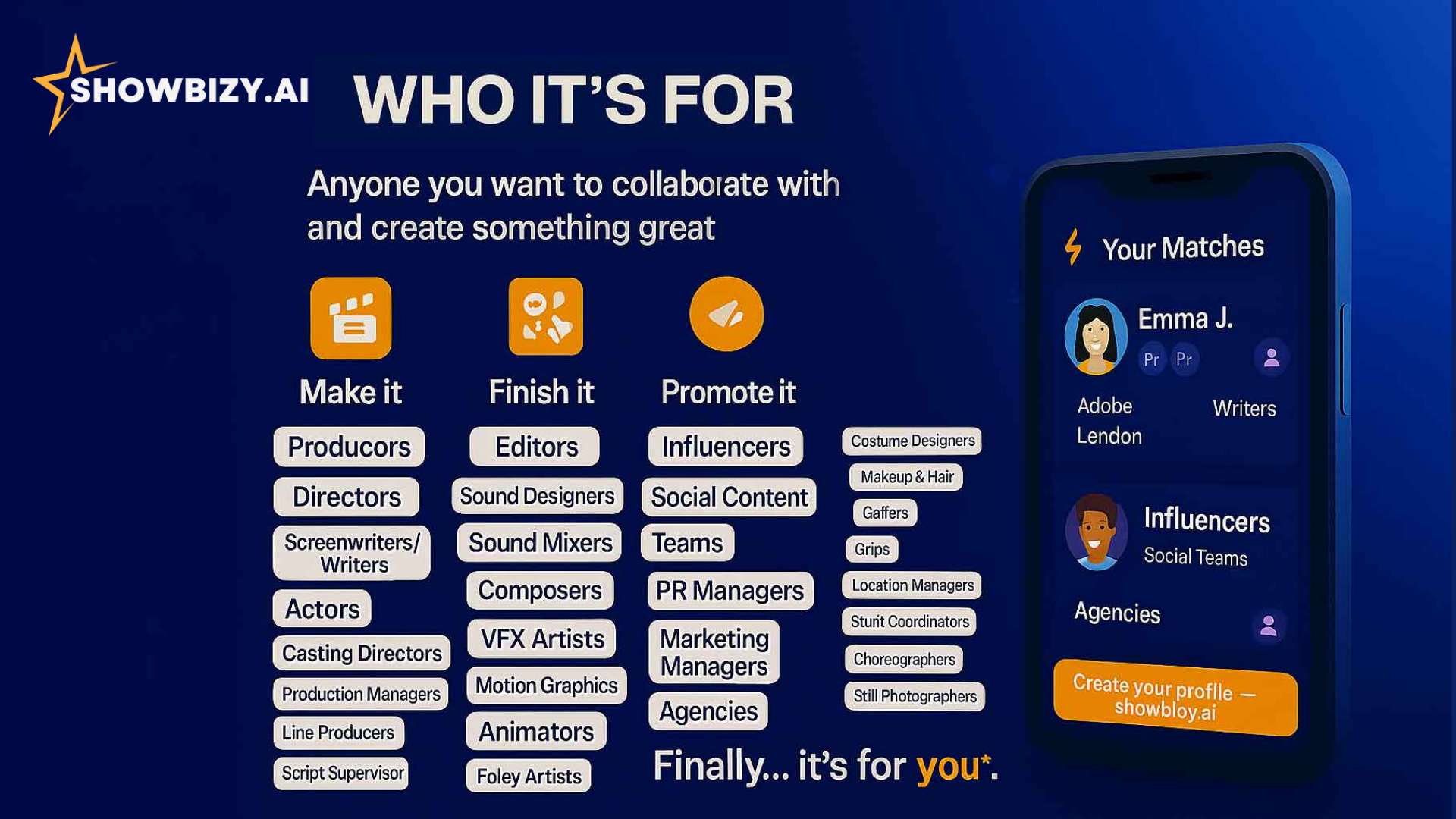Showbizy — AI Matchmaking for Creators gallery image