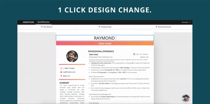 Hiration's Resume Builder Image
