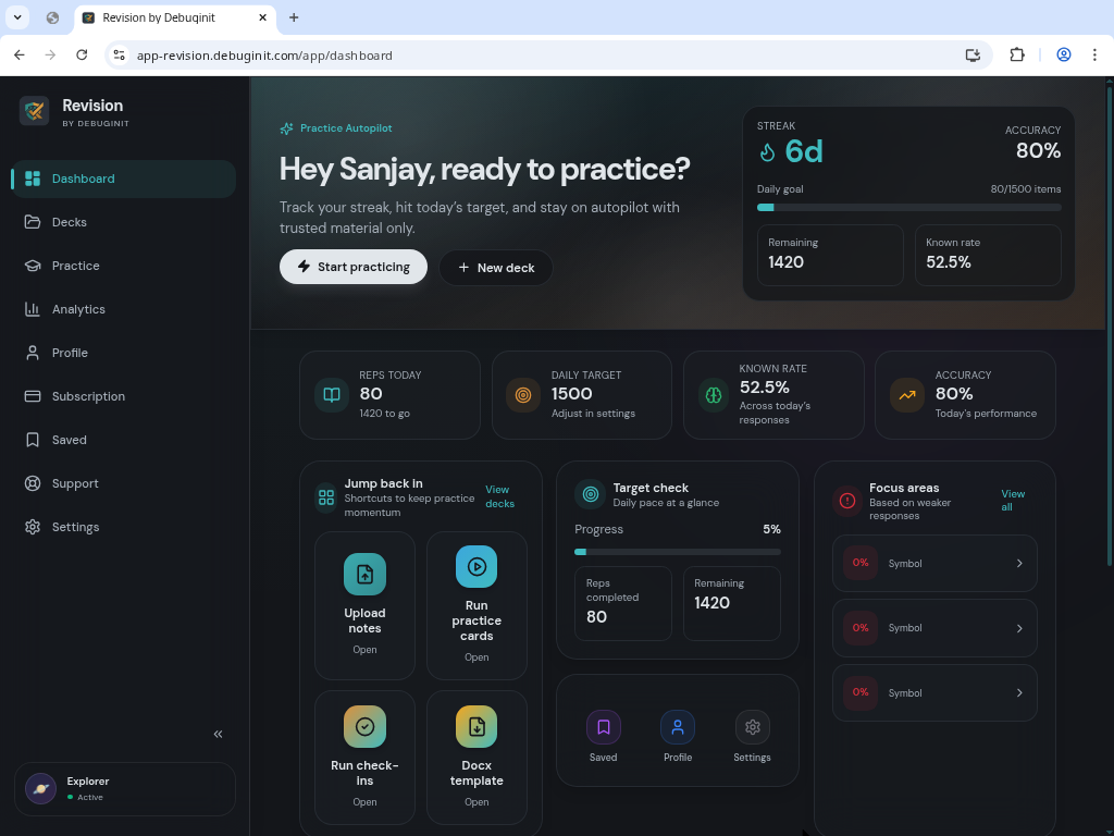Revision by Debuginit - Main product screenshot demonstrating key features and user interface