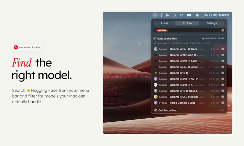 ModelHub screenshot 2