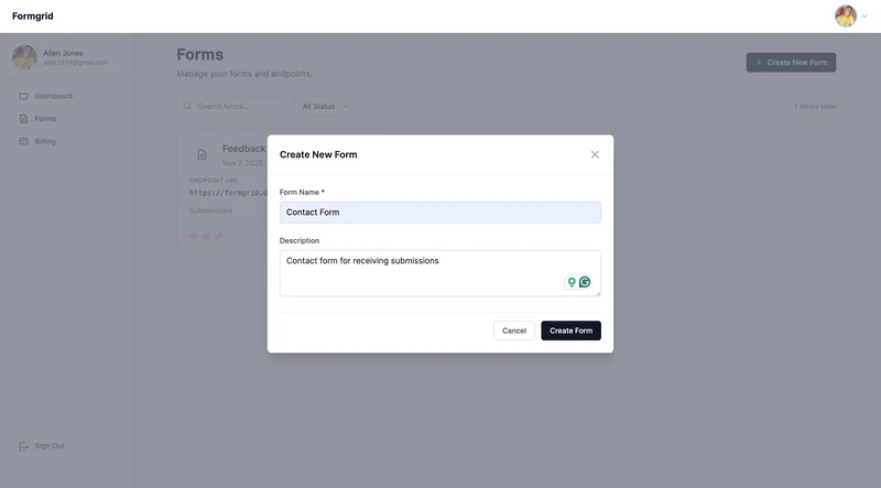 Formgrid screenshot 3