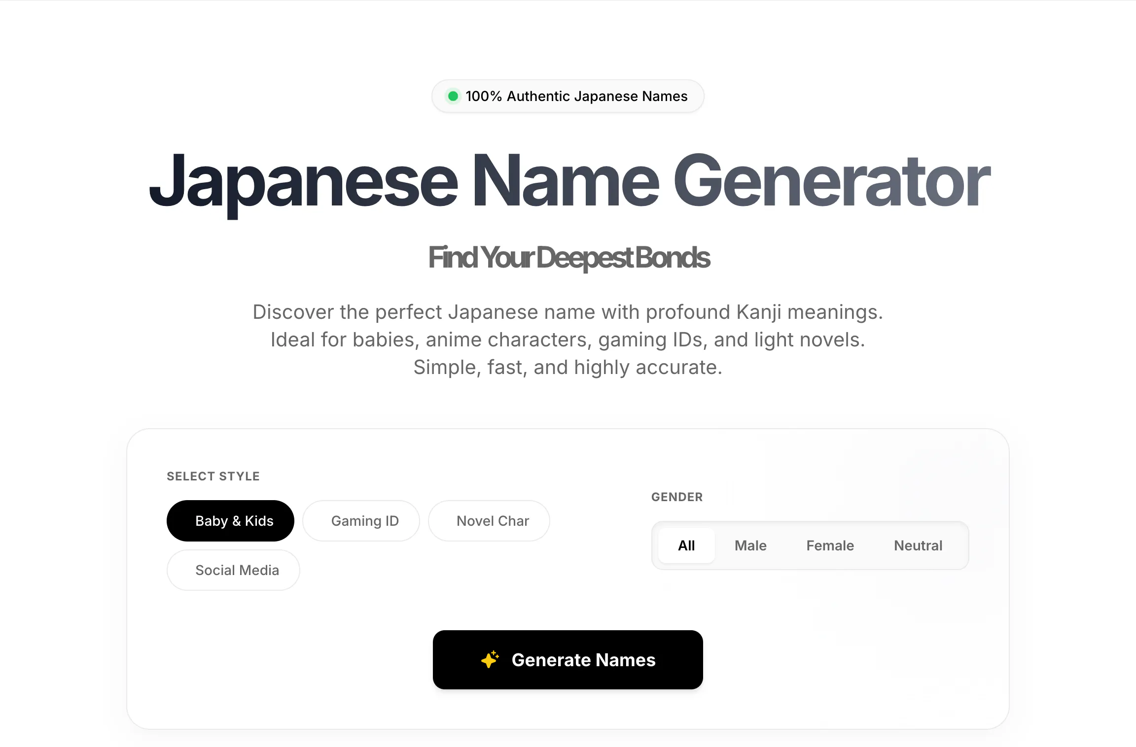 Banner del producto Japanese Name Generator
