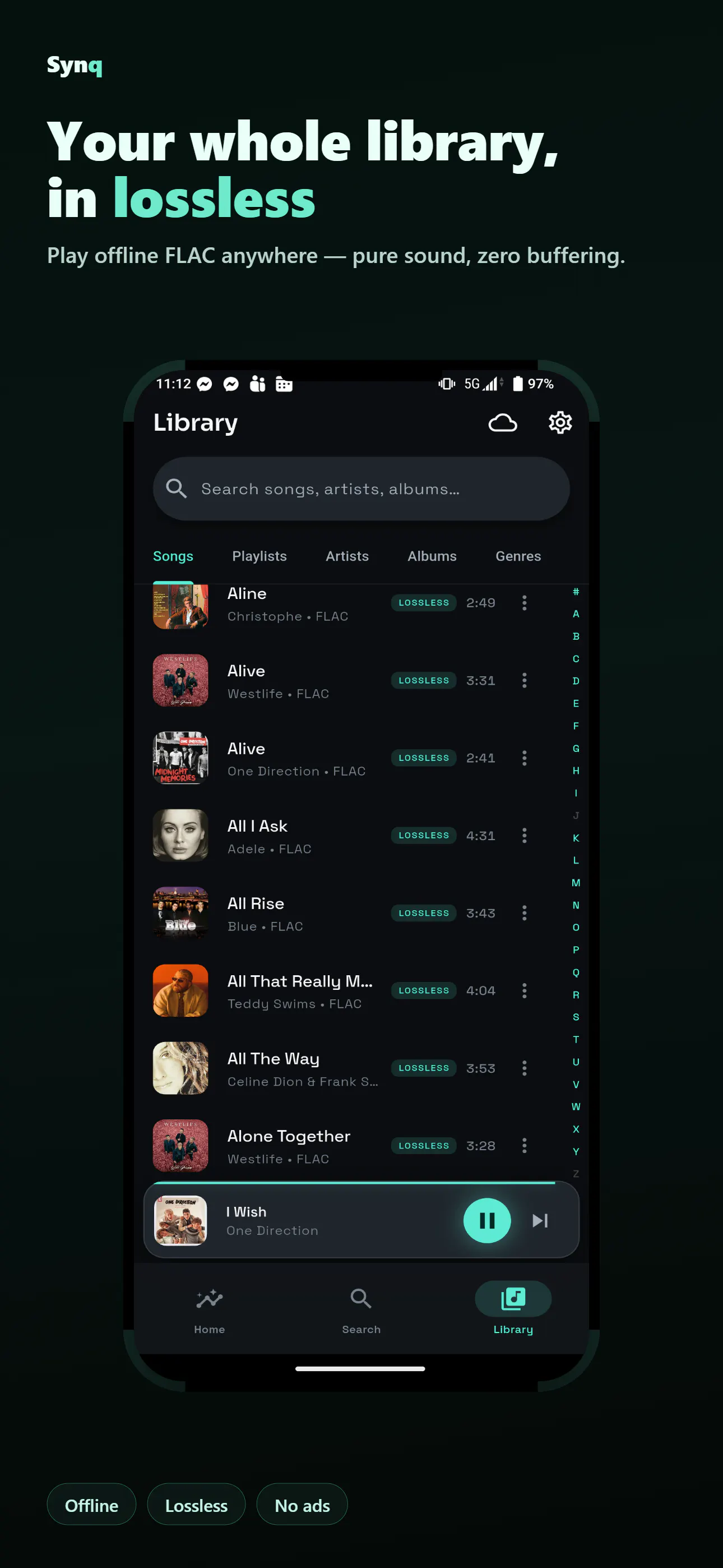 Synq - Hires Offline Music 截图 2
